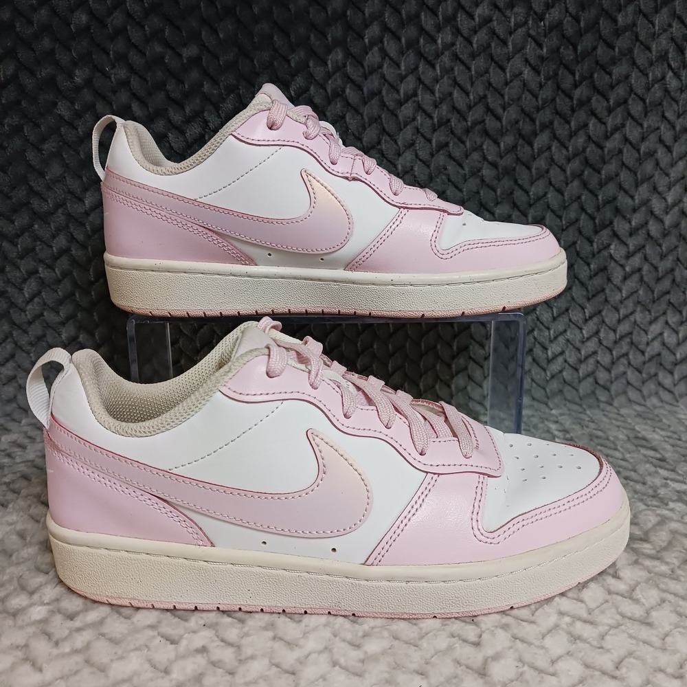 Nike Court Borough Low 2 SE1 GS Youth Sneakers Shoes White Pink Size 6Y